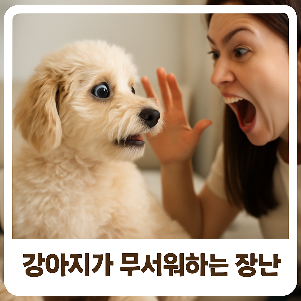 강아지가 무서워하는 장난
