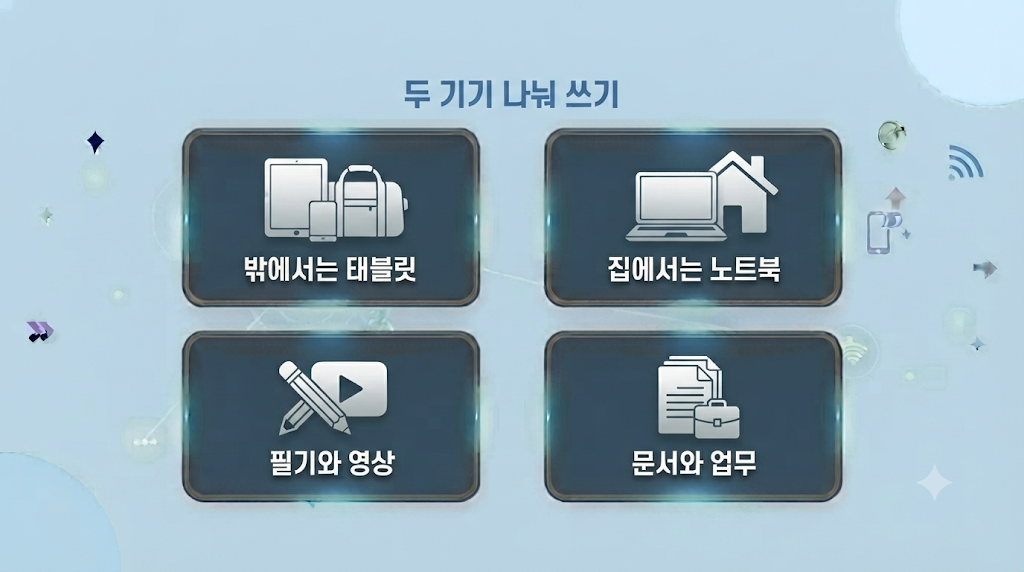 태블릿과 노트북을 나눠 쓰는 방법