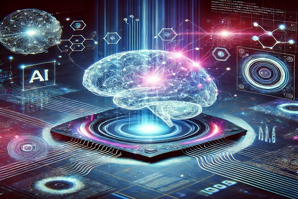 AI 글자와 뇌사진