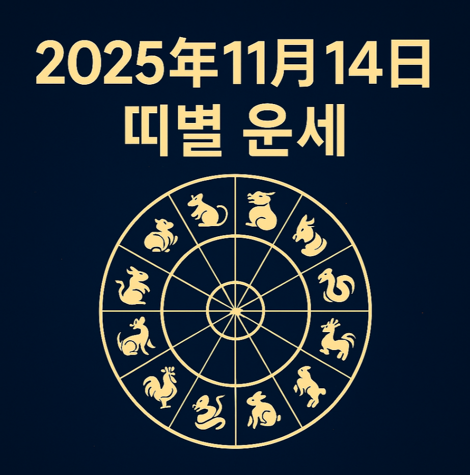 2025년 11월 14일 띠별 운세 총정리
