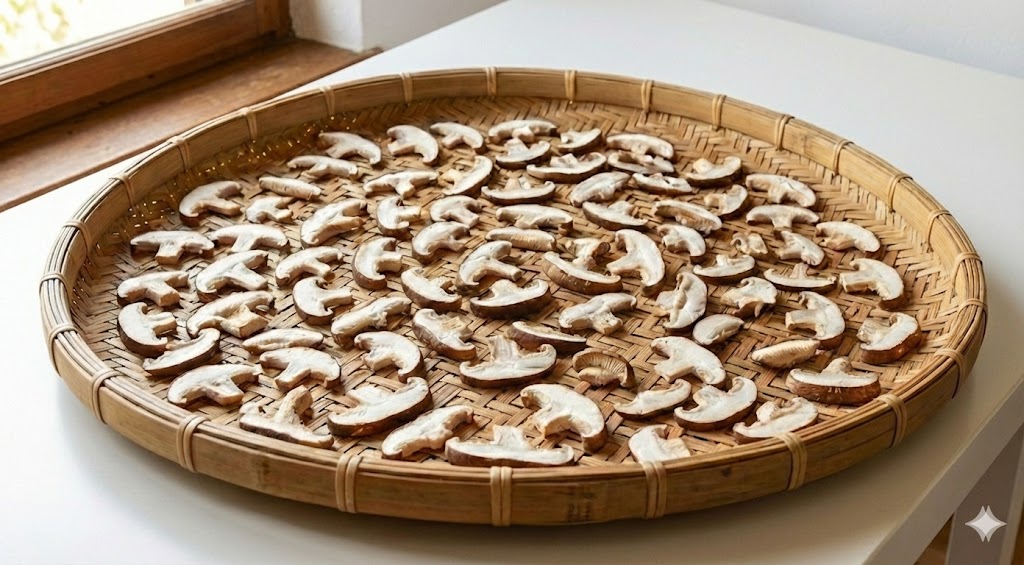 자외선을 받아 비타민 D 함량이 10배 이상 급증하여 골다공증 예방과 뼈 건강에 탁월한 효능을 발휘하는 건표고버섯