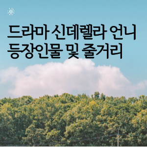 드라마 신데렐라 언니 등장인물 및 줄거리