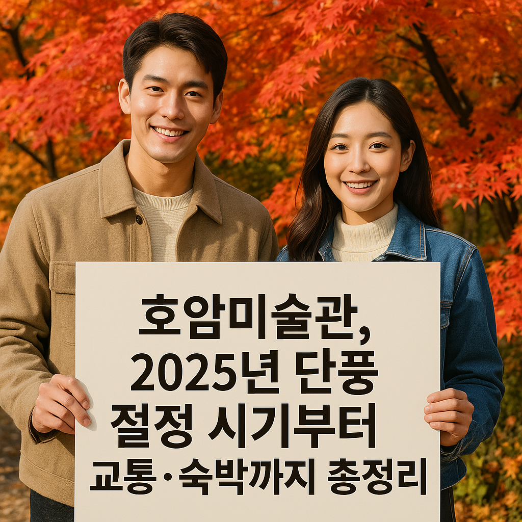 가을 단풍 명소 호암미술관, 2025년 절정 시기부터 교통&middot;숙박까지 총정리 썸네일 이미지