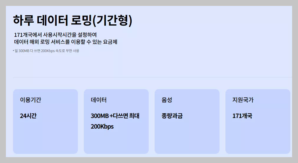 u플러스_하루 데이터 로밍(기간형)