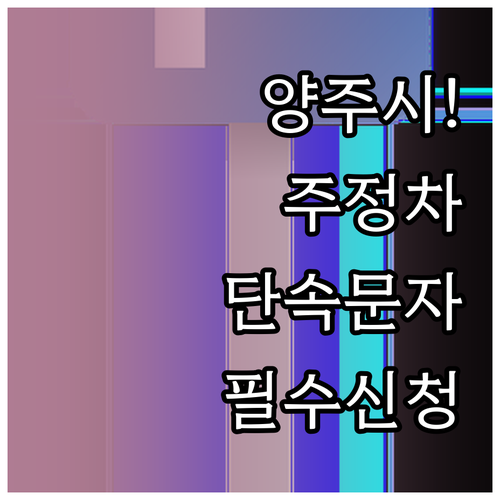 양주시 불법 주정차 단속 사전 안내 ..