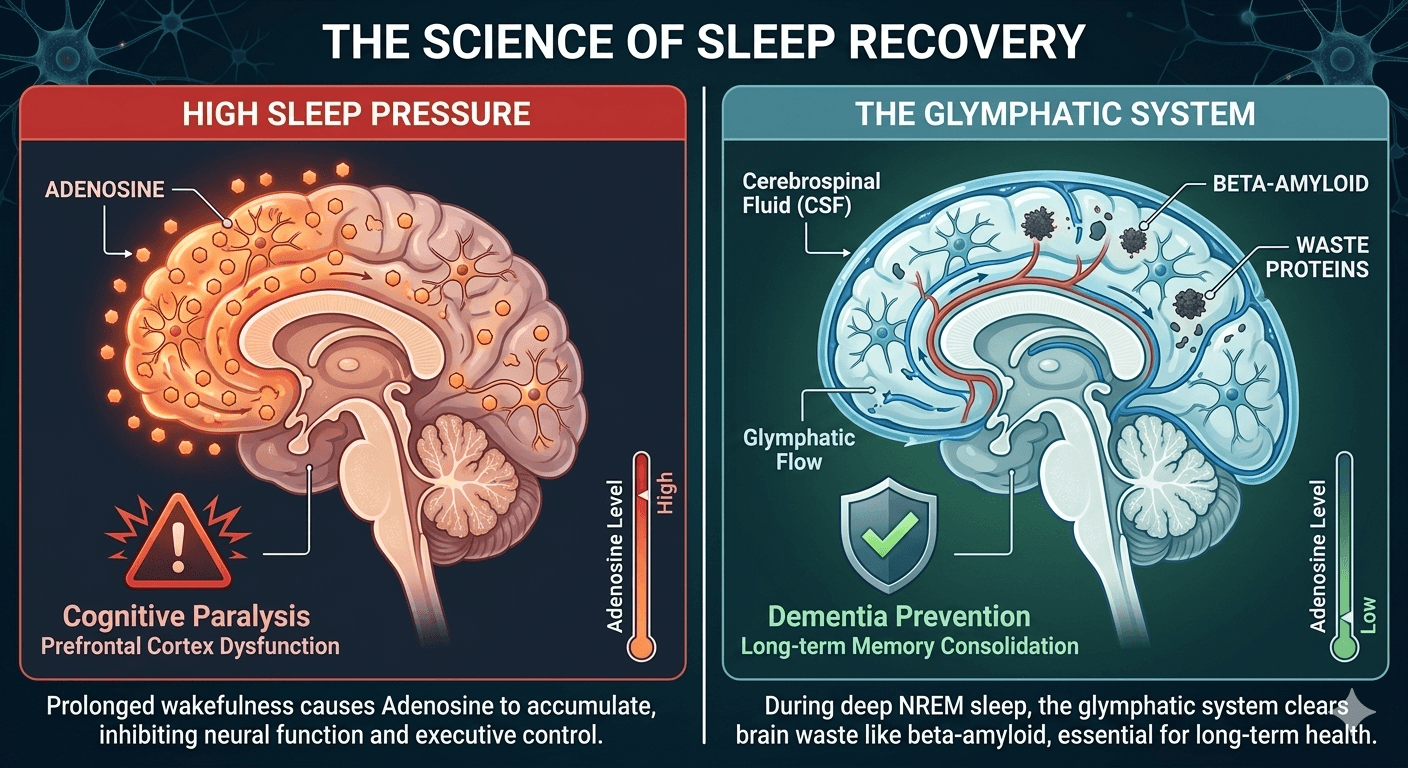수면 부족 아데노신 축적 인포그래픽