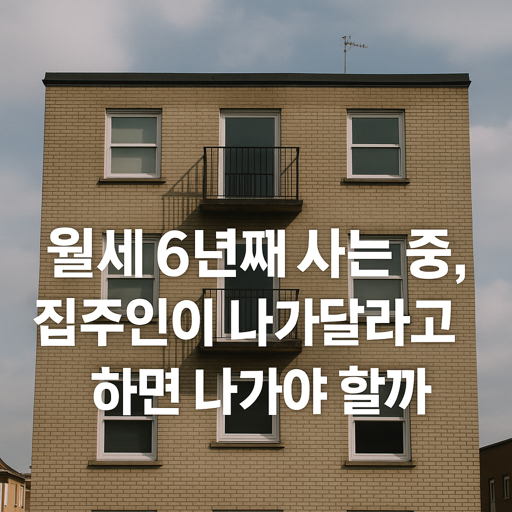 월세 6년차, 계약 없이 계속 살고 있는데 나가야 하나요?