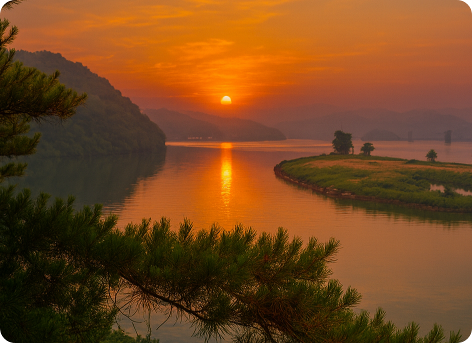 충북 충주 탄금대 남한강 새해 일출 명소+AI/ 출처: 국가유산청