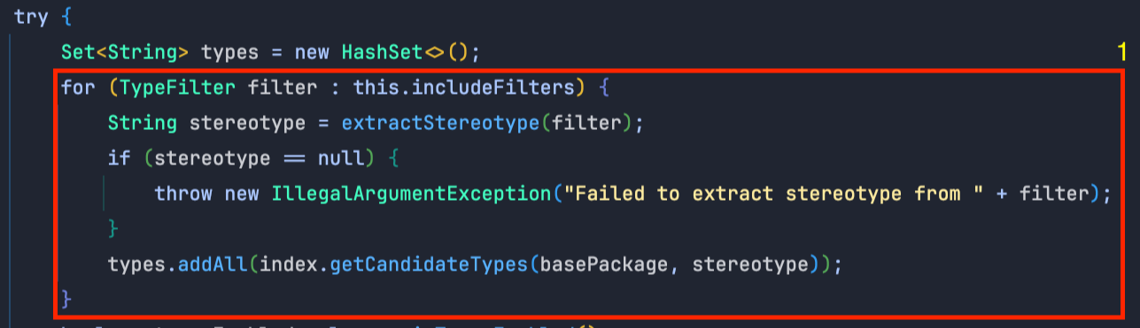 includeFilters를 통해 컴포넌트 타입 식별하기