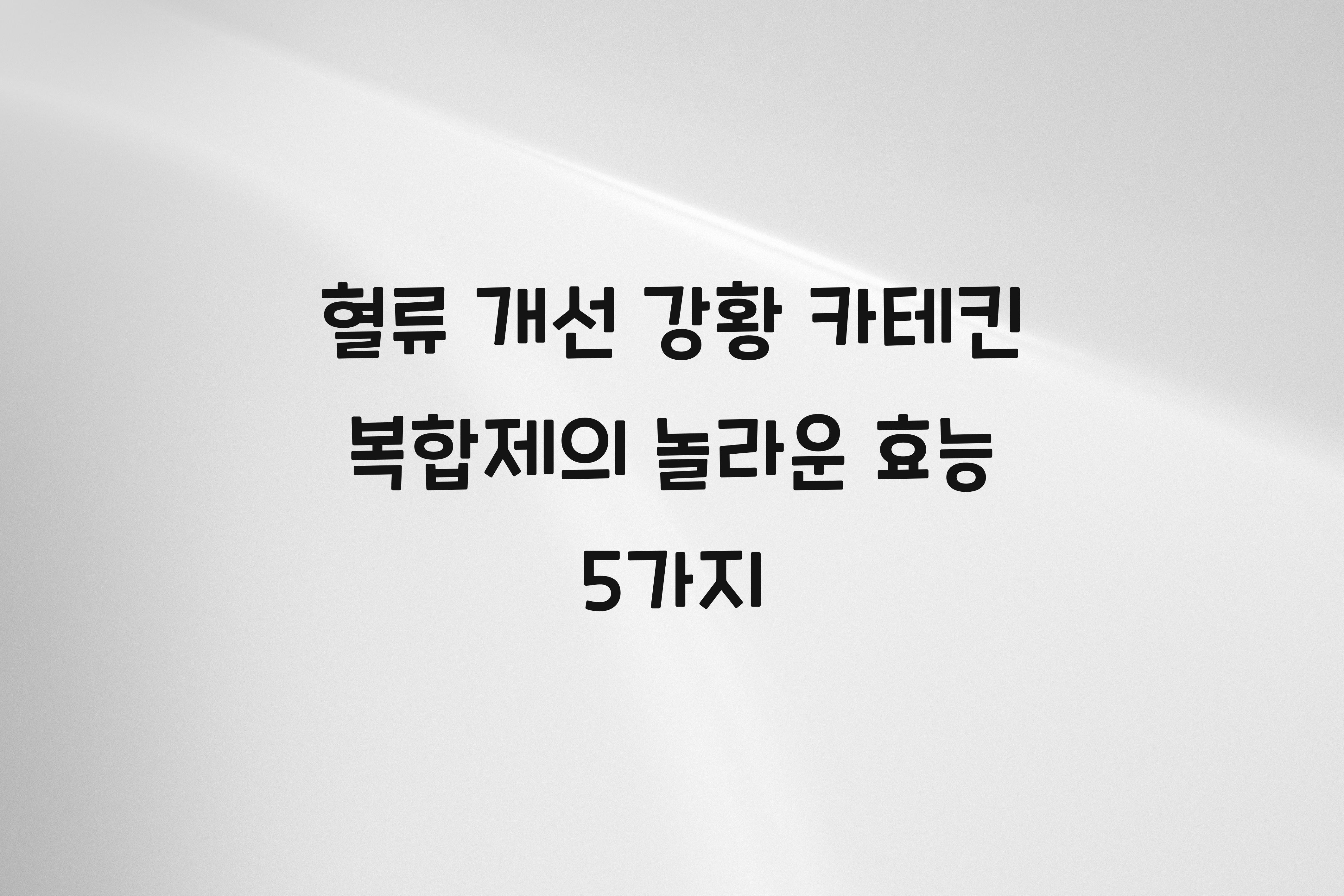 혈류 개선 강황 카테킨 복합제