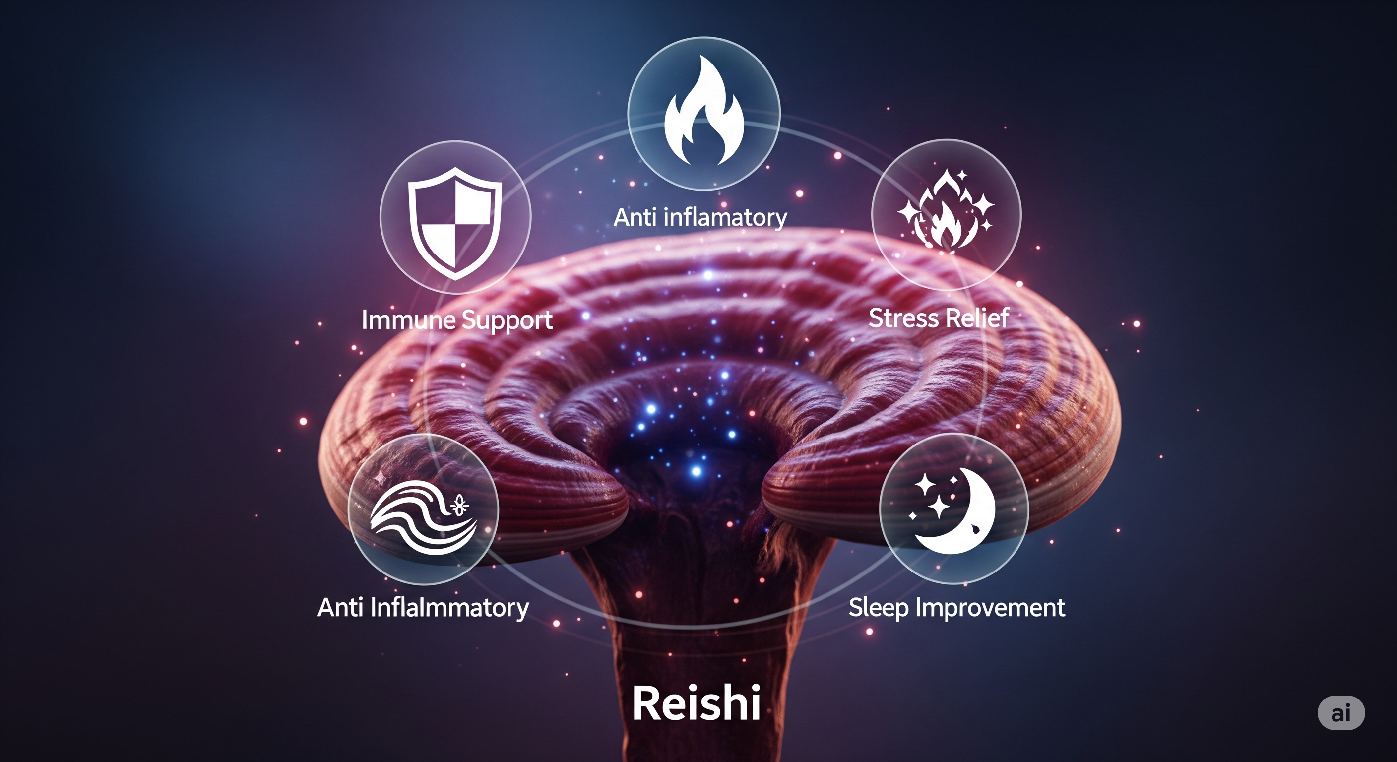"영지버섯 - 전통 한방의 면역 강자"에 대한 이미지입니다.