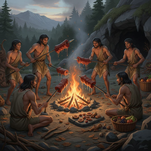 한 조각의 익힌 고기가 인류의 뇌와 문명을 바꾼 압도적인 순간