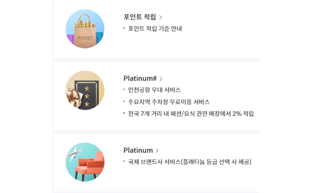 신한카드 알피엠플러스 플래티넘 카드 특징