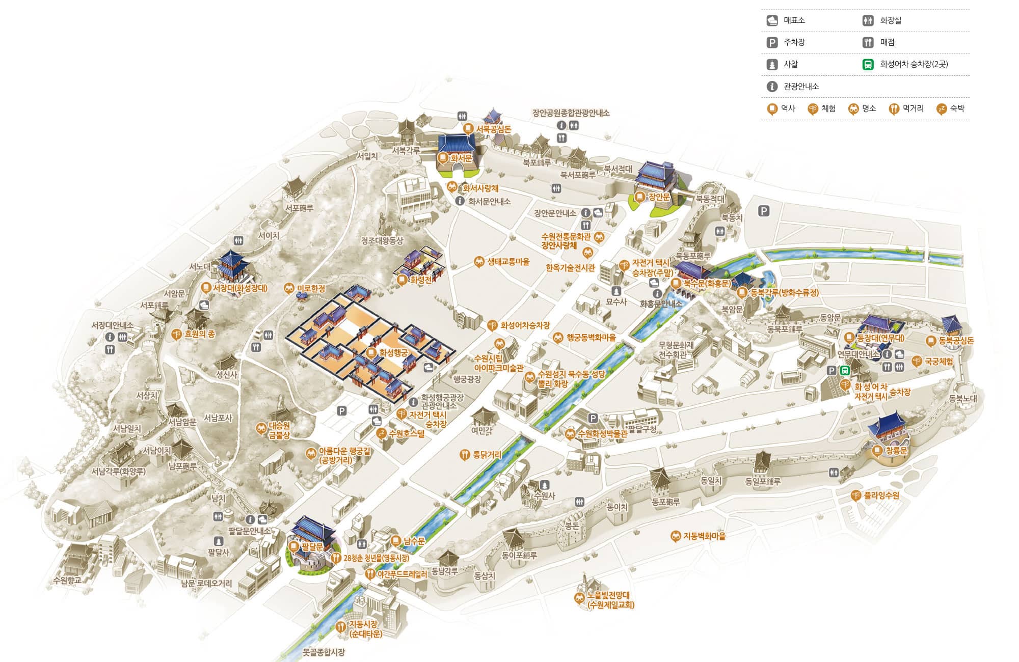 어린이날 아이들과 방문하면 좋을 수원화성 관광안내 지도
