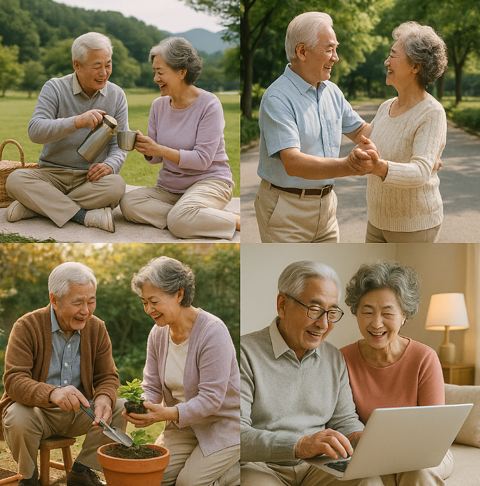 노부부들의 다양한 여가 활동