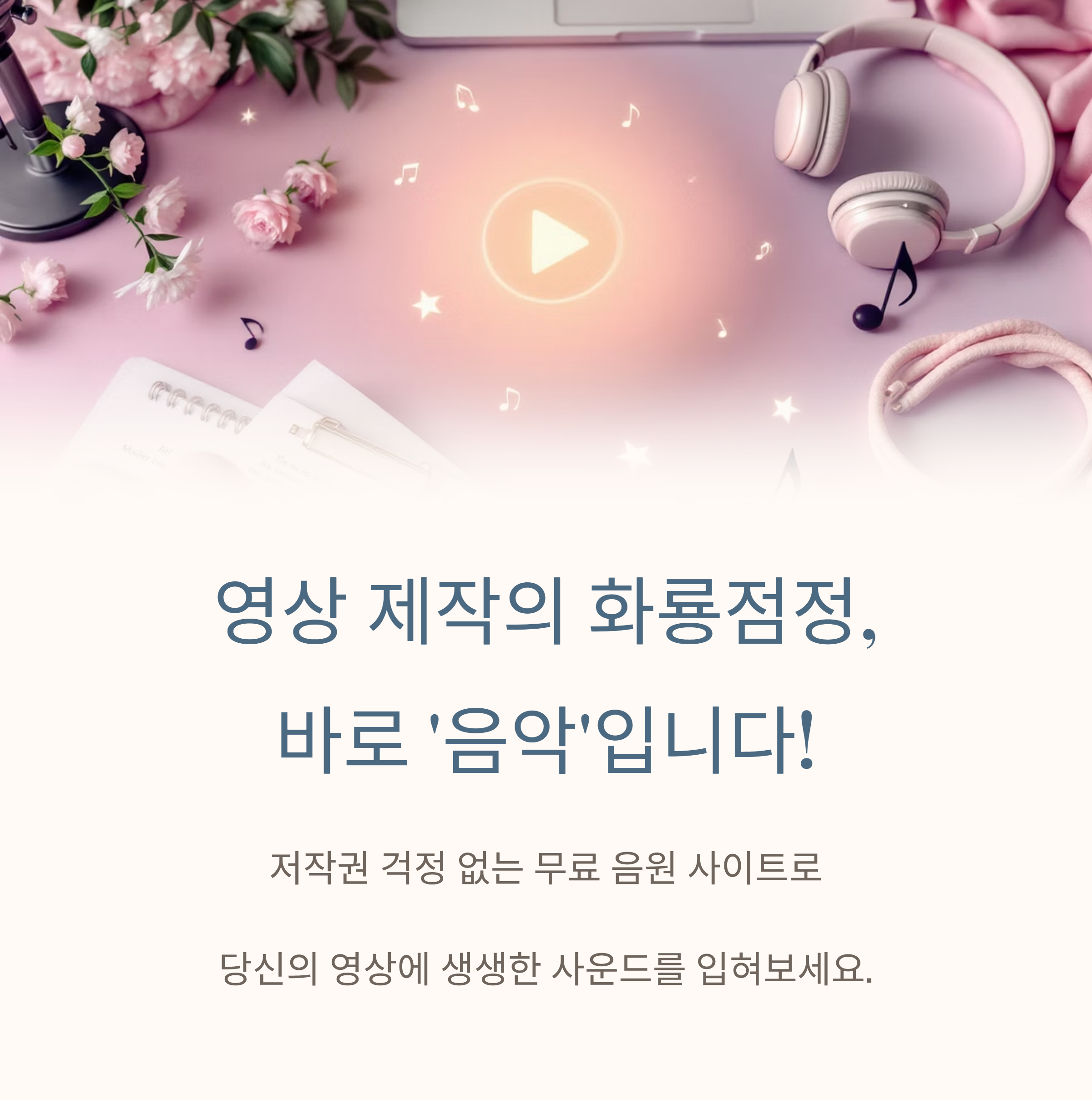 영상 제작의 화룡점정, 바로 '음악'입니다.