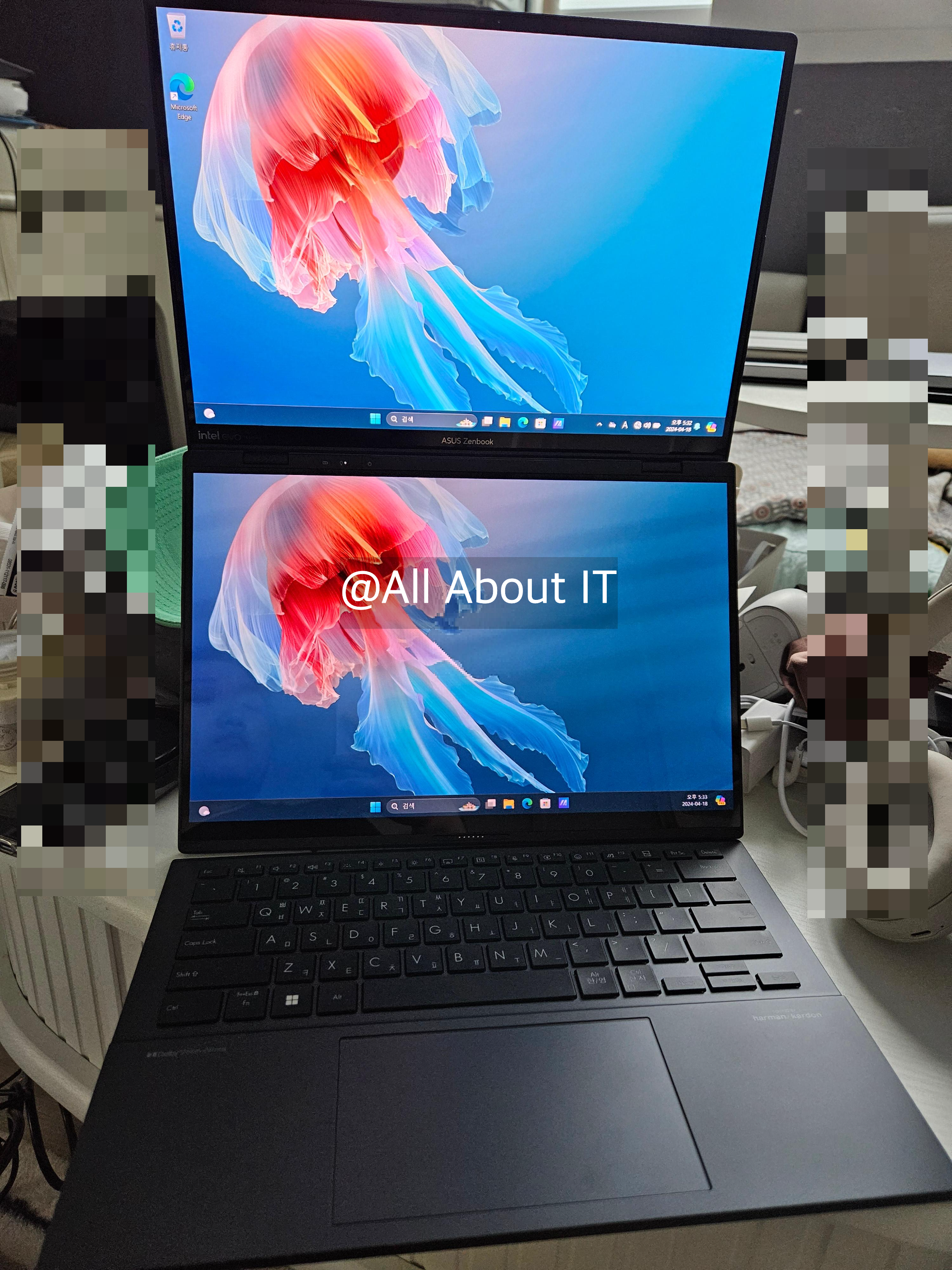 ASUS젠북듀오 듀얼모니터노트북 UX8406CA 모니터 갑자기 꺼짐 재부팅 불량 발열 전액 환불