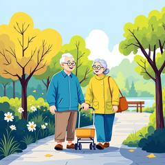 집에서 차한잔 하는 기초연금 대상자 노부부