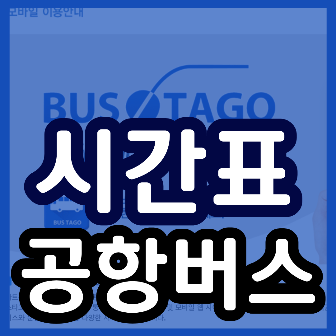 2025 공항버스 최신 시간표 및 버스 홈페이지