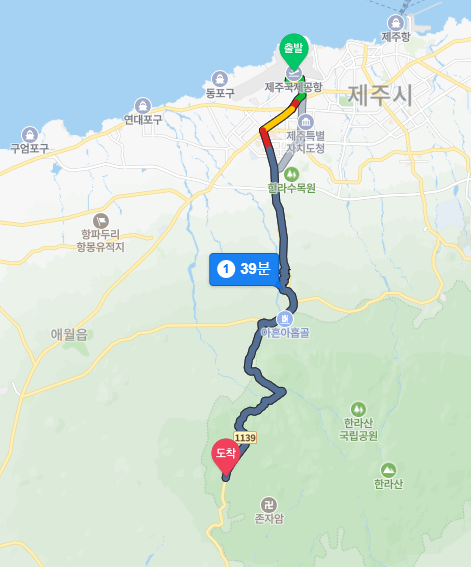 한라산 1100 도로