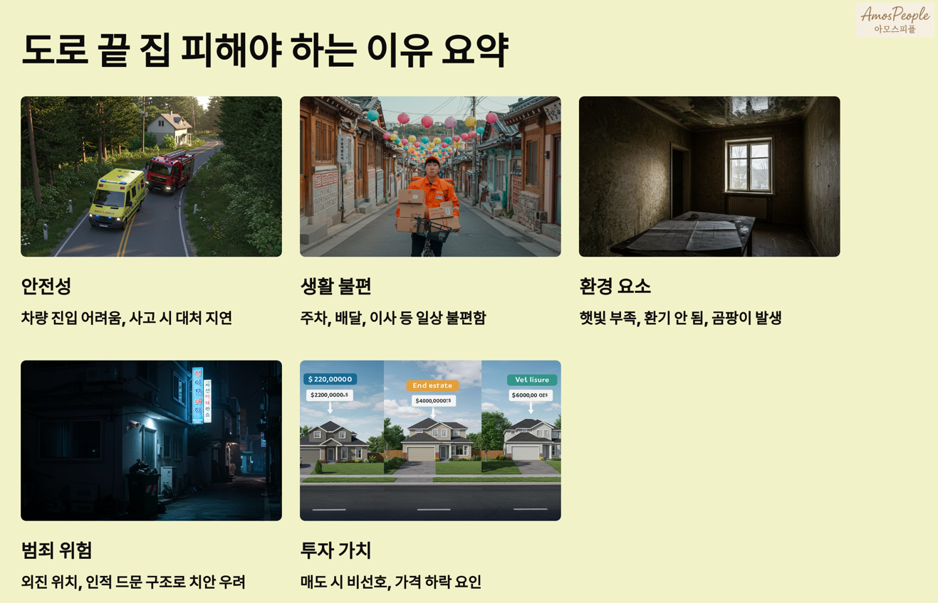 도로 끝 집 피해야 하는 이유 정리