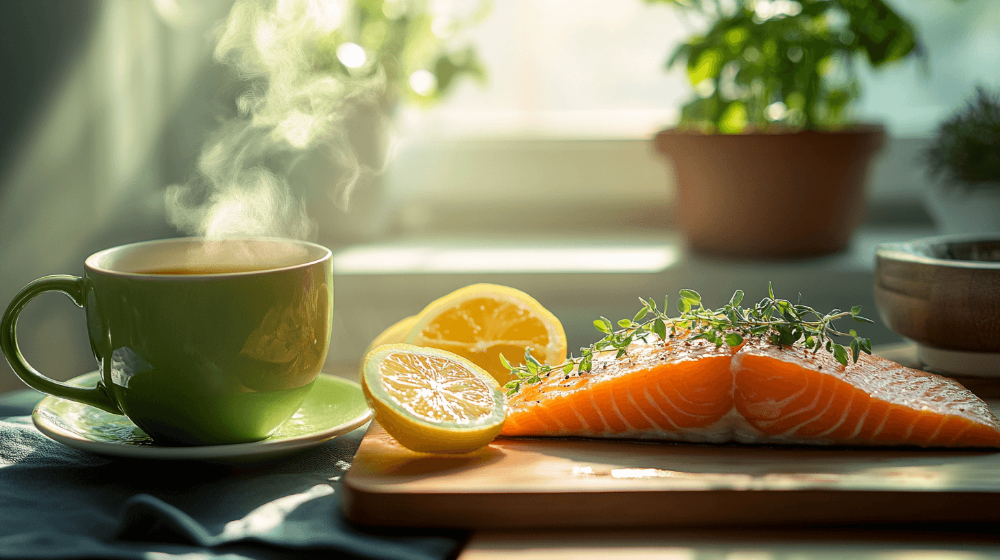 녹차와-연어