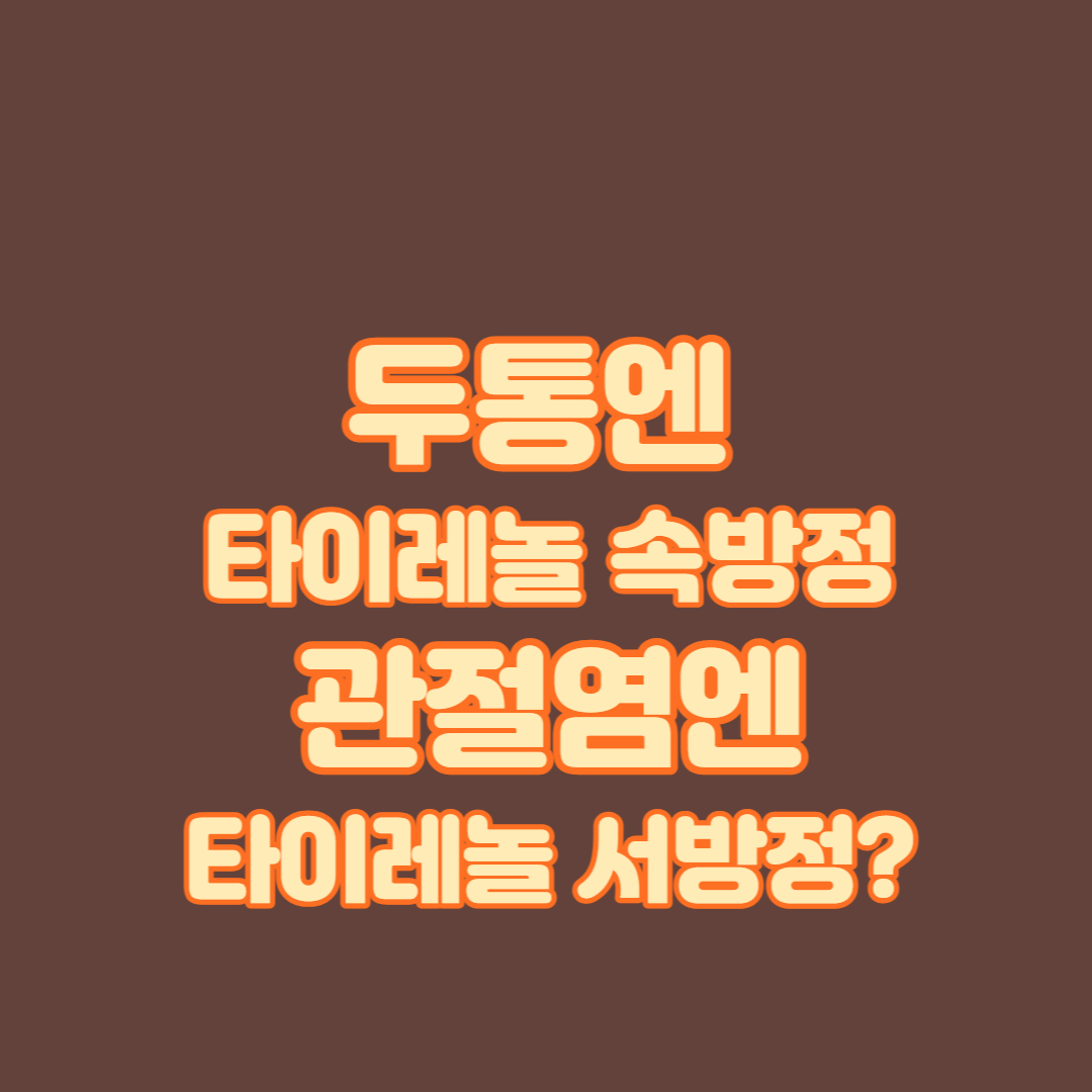 타이레놀 속방정 서방정