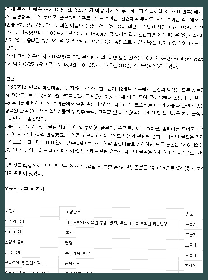 렐바100엘립타 효능 부작용