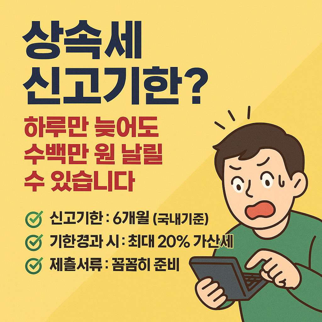 상속세 신고기한? 하루만 늦어도 수백만 원 날릴 수 있습니다