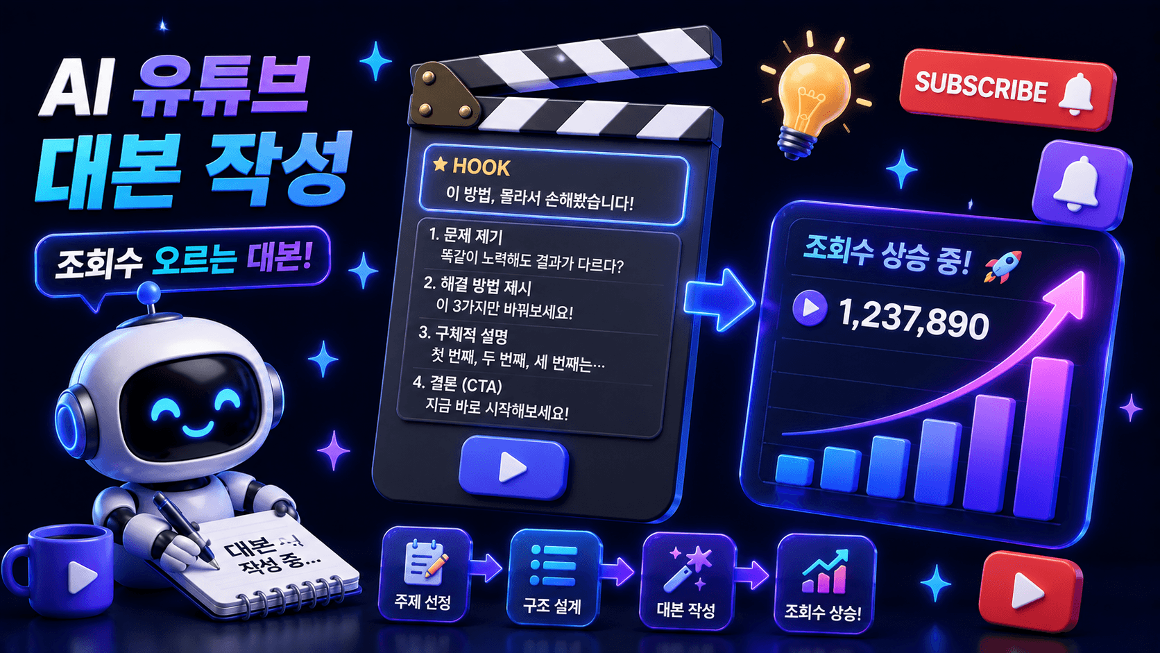 유튜브대본, 쇼츠대본, ChatGPT활용, 영상기획, 유튜브AI