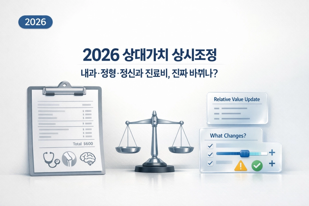 2026 상대가치 상시조정, 내과&middot;정형&middot;정신과 진료비 진짜 바뀌나?