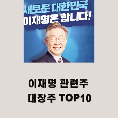 이재명 관련주 테마주 TOP10 종목 분석