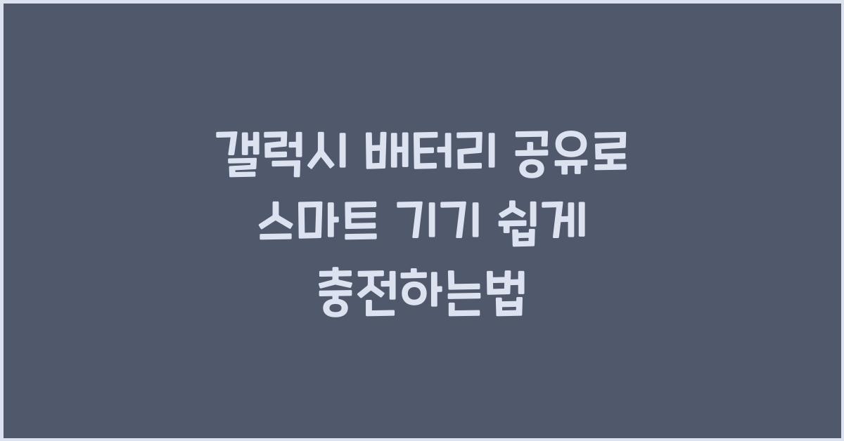갤럭시 배터리 공유