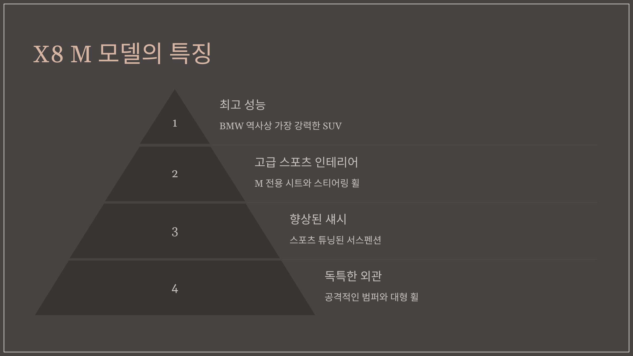 X8 M 모델의 특징