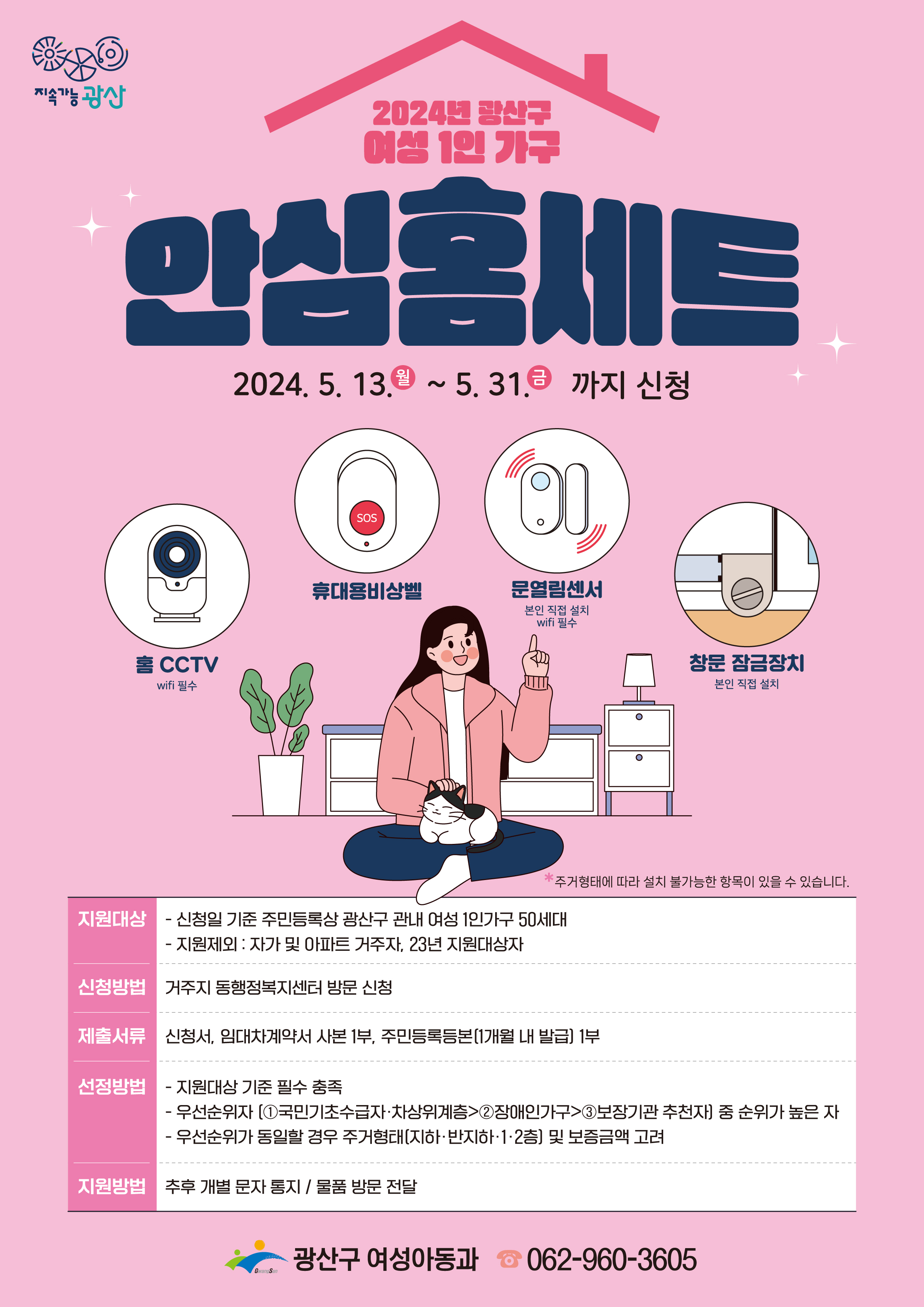 광주 광산구 여성1인가구 안심홈세트 신청방법