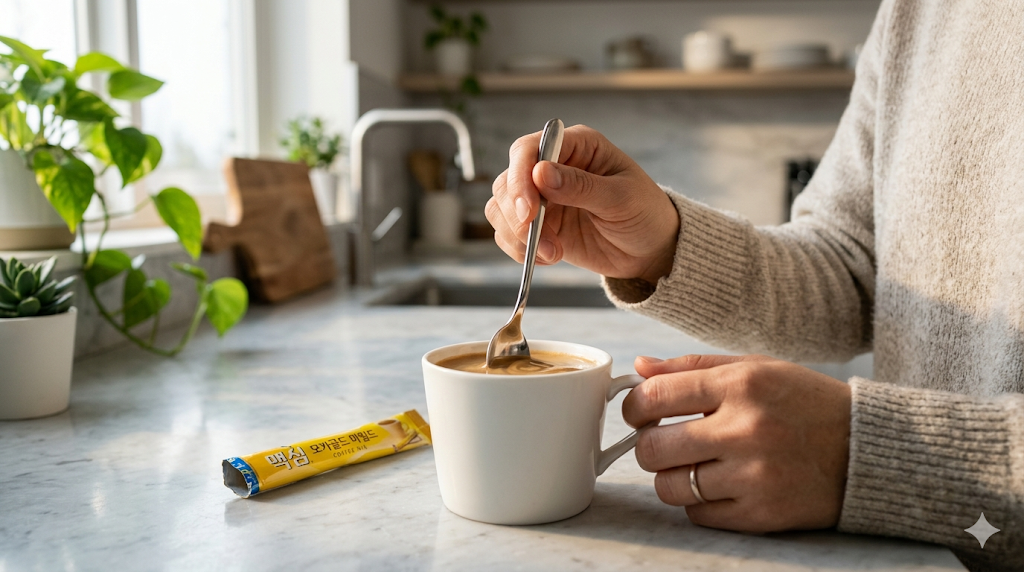 믹스커피 티스푼 사용 권장