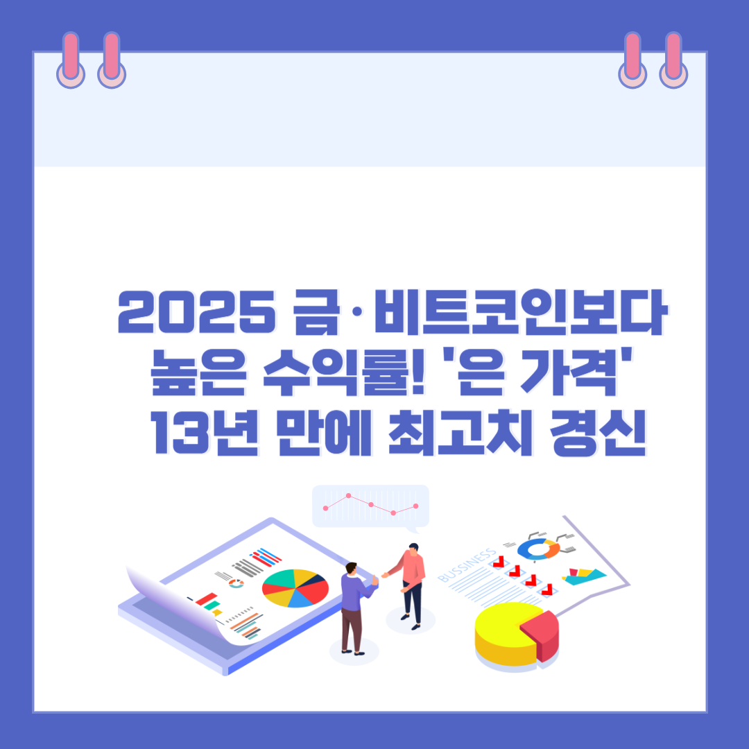 2025 금&middot;비트코인보다 높은 수익률! '은 가격' 13년 만에 최고치 경신 관련 이미지