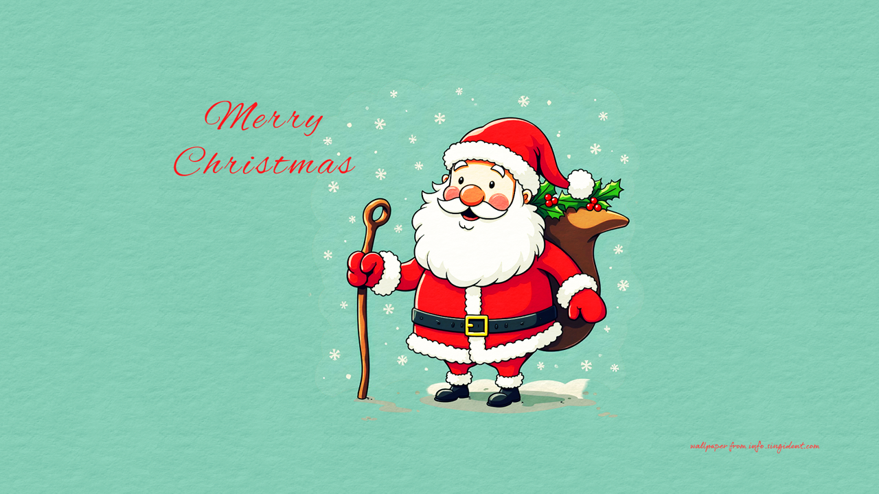 02 지팡이를 든 산타클로스 C - Merry Christmas 크리스마스배경화면