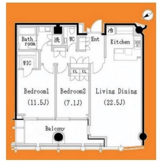 일본 아파트의 전면도