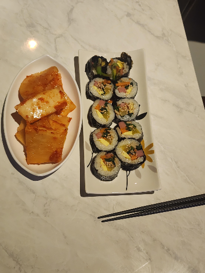 석박지 무우김치와 김밥