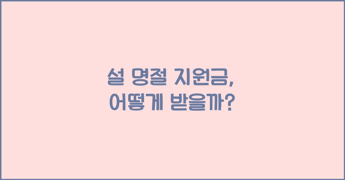 설 명절 지원금