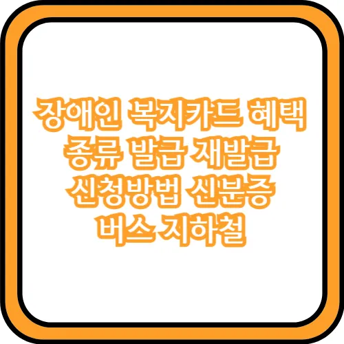 장애인 복지카드 혜택