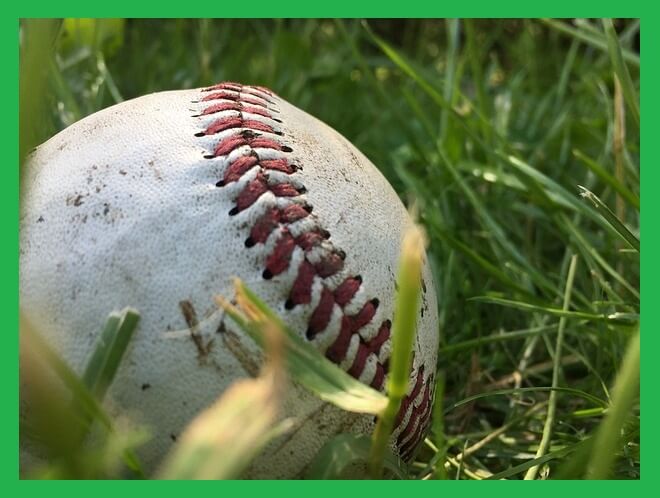 풀밭-야구공