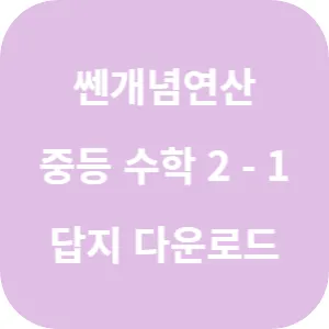 쎈개념연산 중등 수학 2-1 답지 섬네일