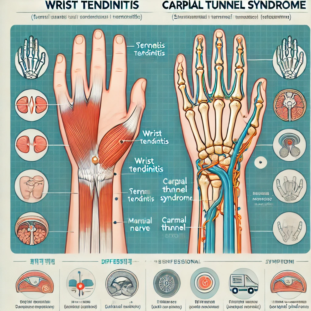 손목 건초염 vs손목 터널 중후군