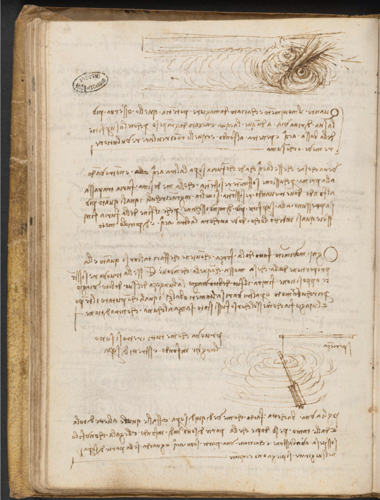 Léonard de Vinci, manuscrit A, p. 130 (PDF)