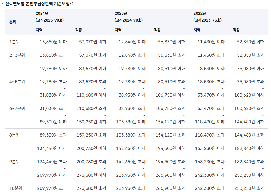 본인부담상한제란 무엇인가? 소득분위별 상한액 기준 총정리