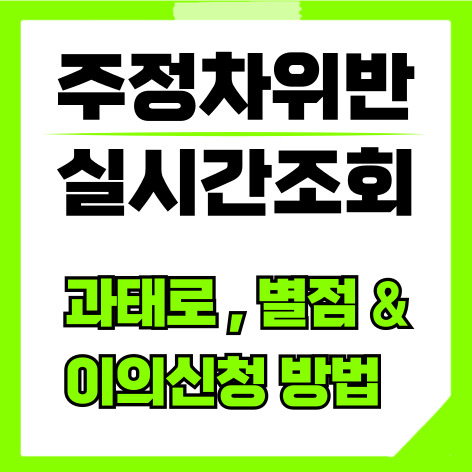 주정차위반 실시간 조회 과태로,별점&amp;이의신청 방법
