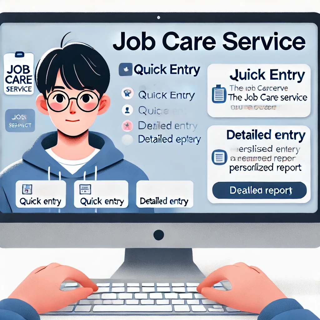 잡케어 서비스 이용 방법 - 간편 입력과 상세 입력 기능을 통한 맞춤형 보고서 생성