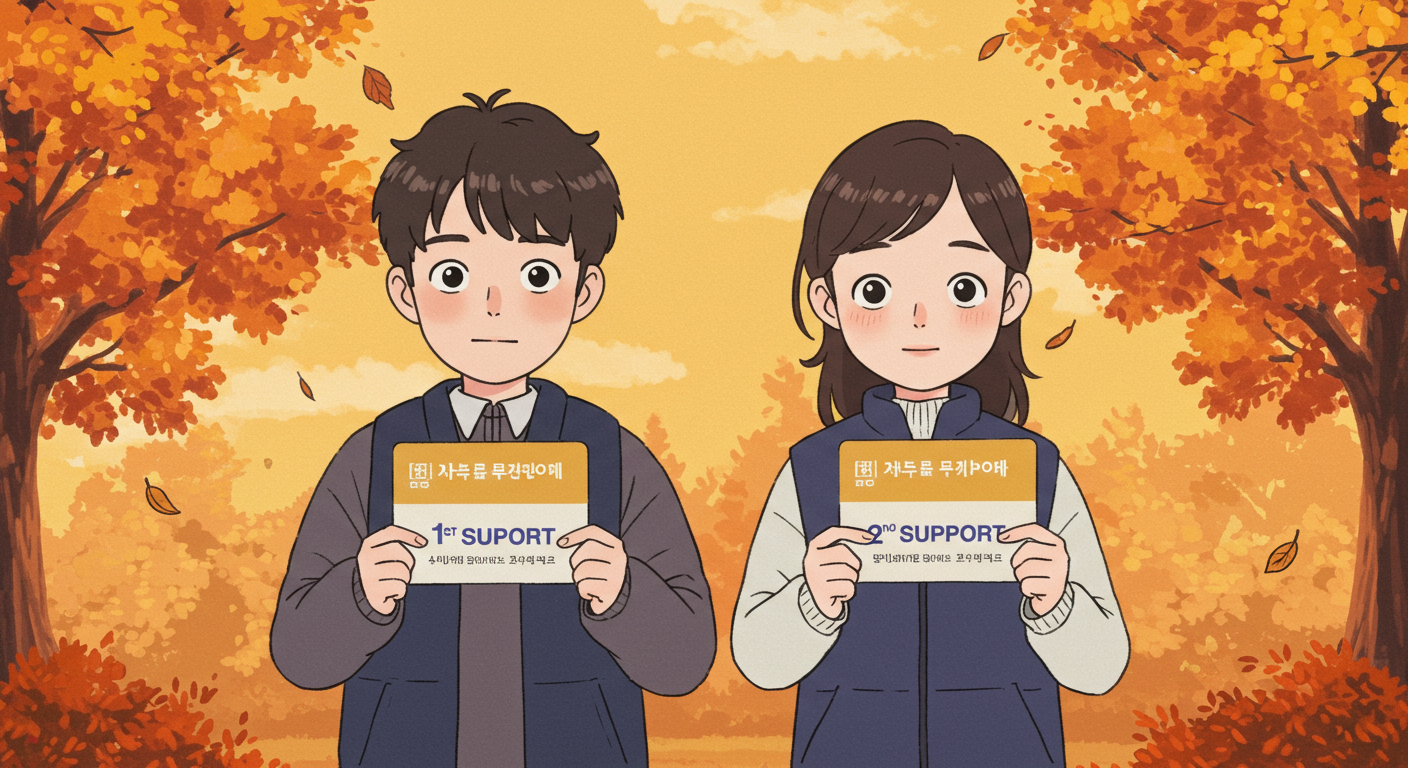 민생지원금 1차와 2차를 비교하는 장면